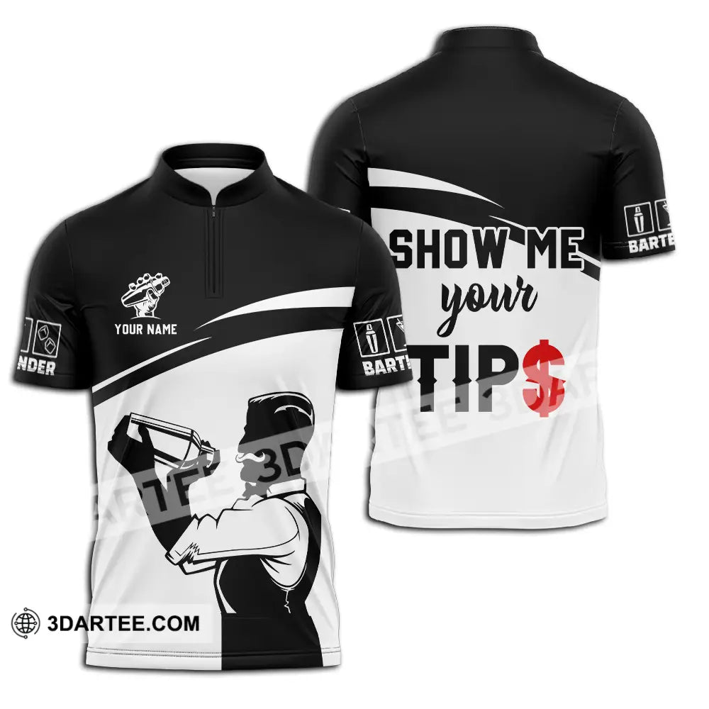 Unisex Shirt - Custom Text Shirt Show Me Your Tips Shirt Zipper Polo Shirt / S T-shirt