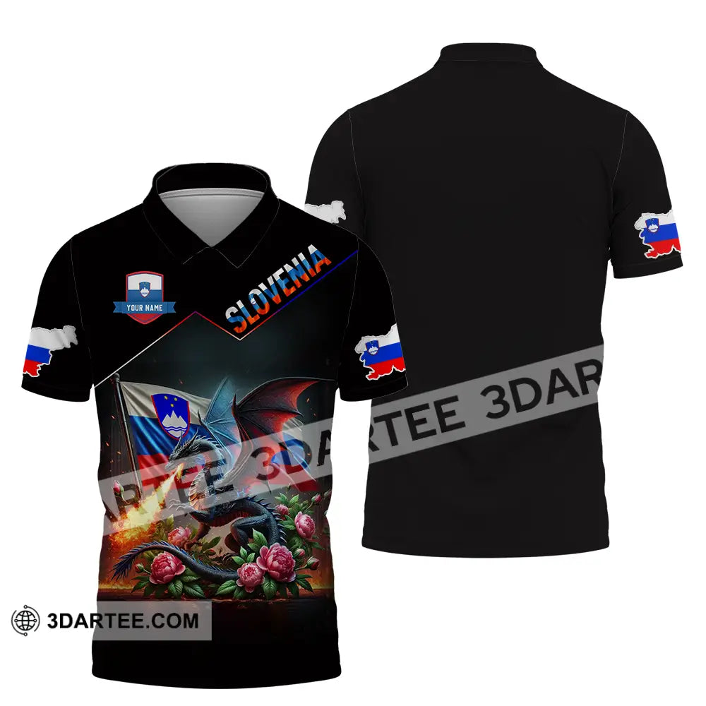 Unisex Shirt - Custom Text Slovenia Polo / S T-Shirt