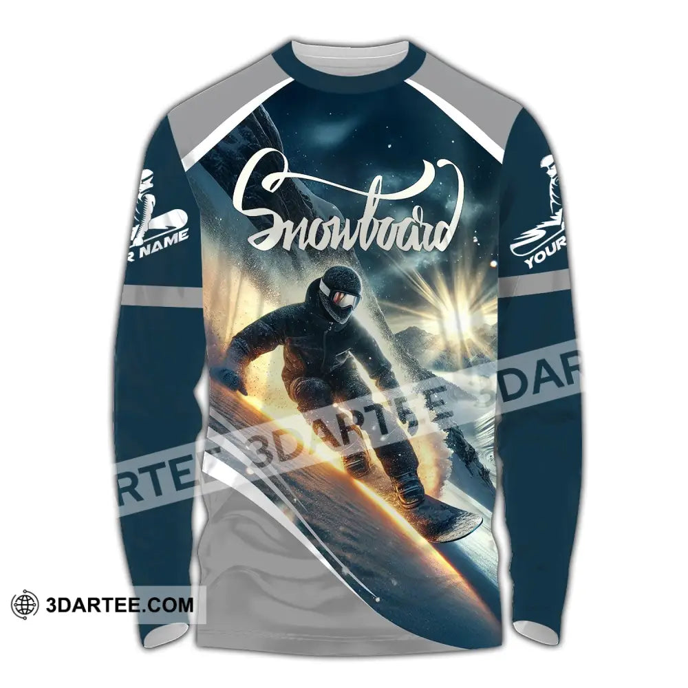 Unisex Shirt - Custom Text Snowboard Long Sleeve / S T-Shirt