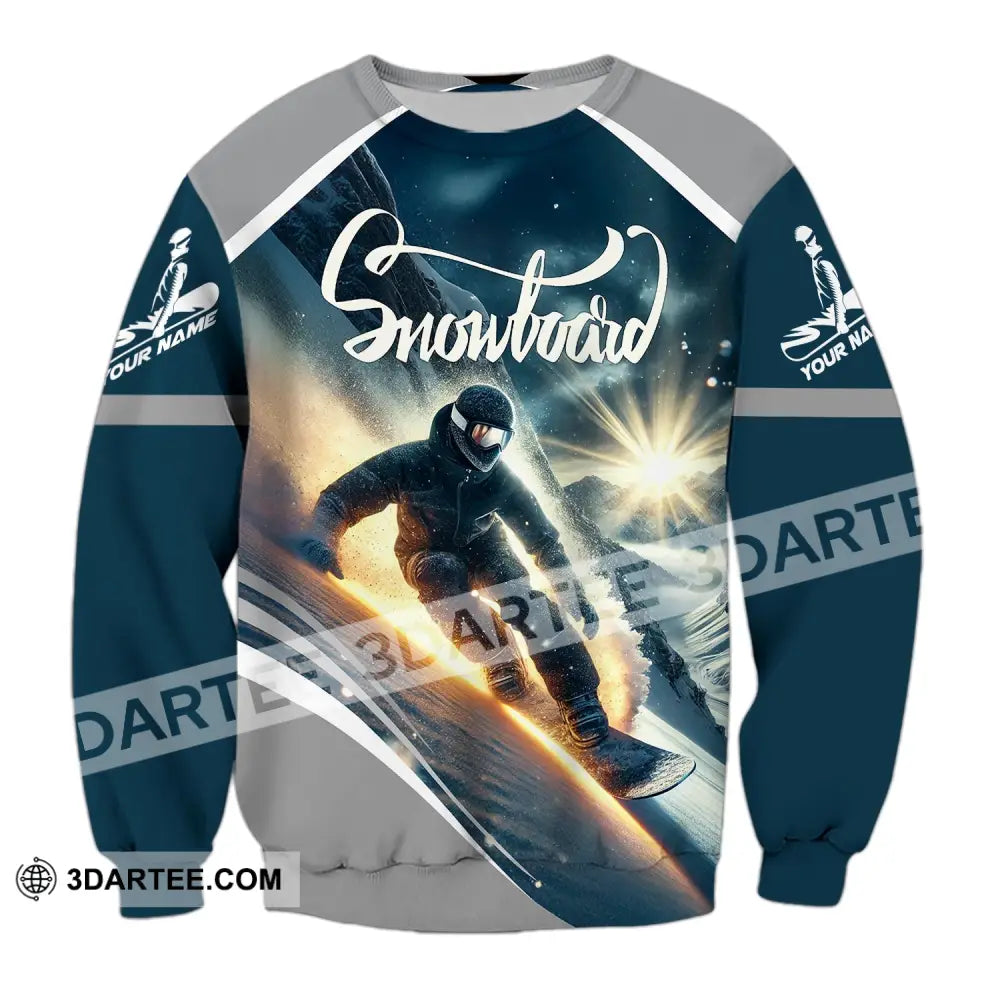 Unisex Shirt - Custom Text Snowboard Long Sleeve / S T-Shirt