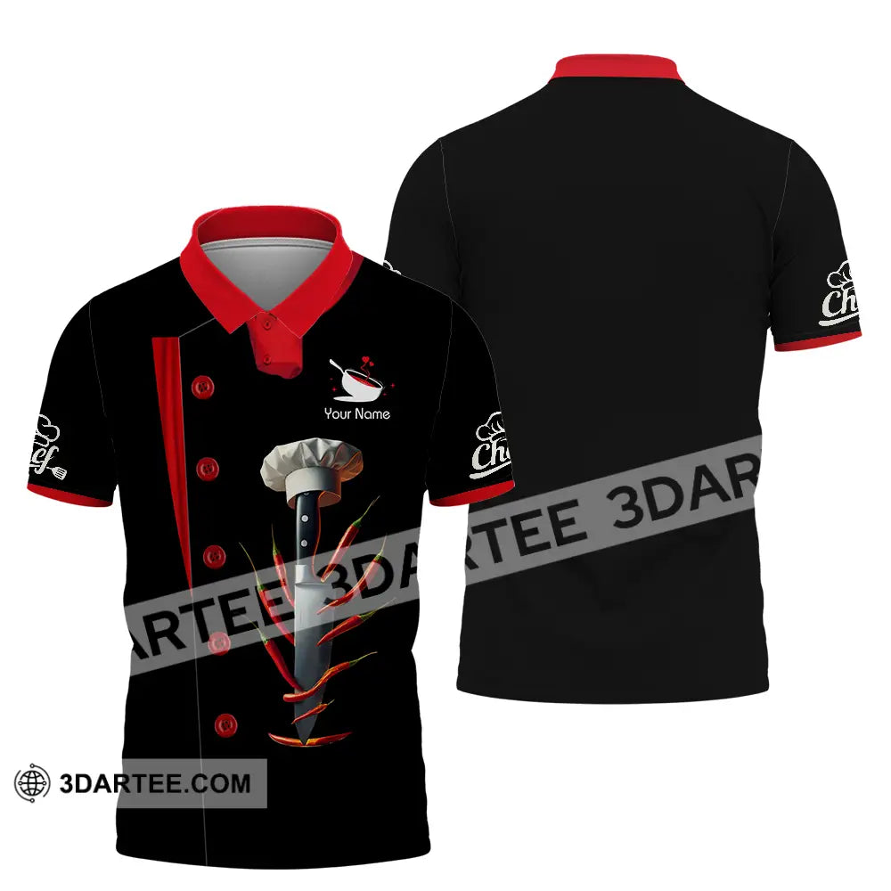 Unisex Shirt - Custom Text Shirt Spicy Chef Shirt Polo Shirt / S T-shirt