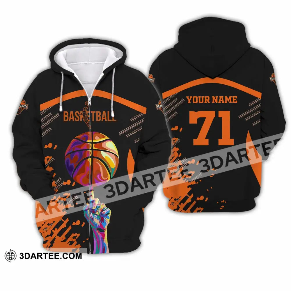 Unisex Shirt - Custom Text Sport Shirt Basketball Zipper Hoodie / S T-shirt