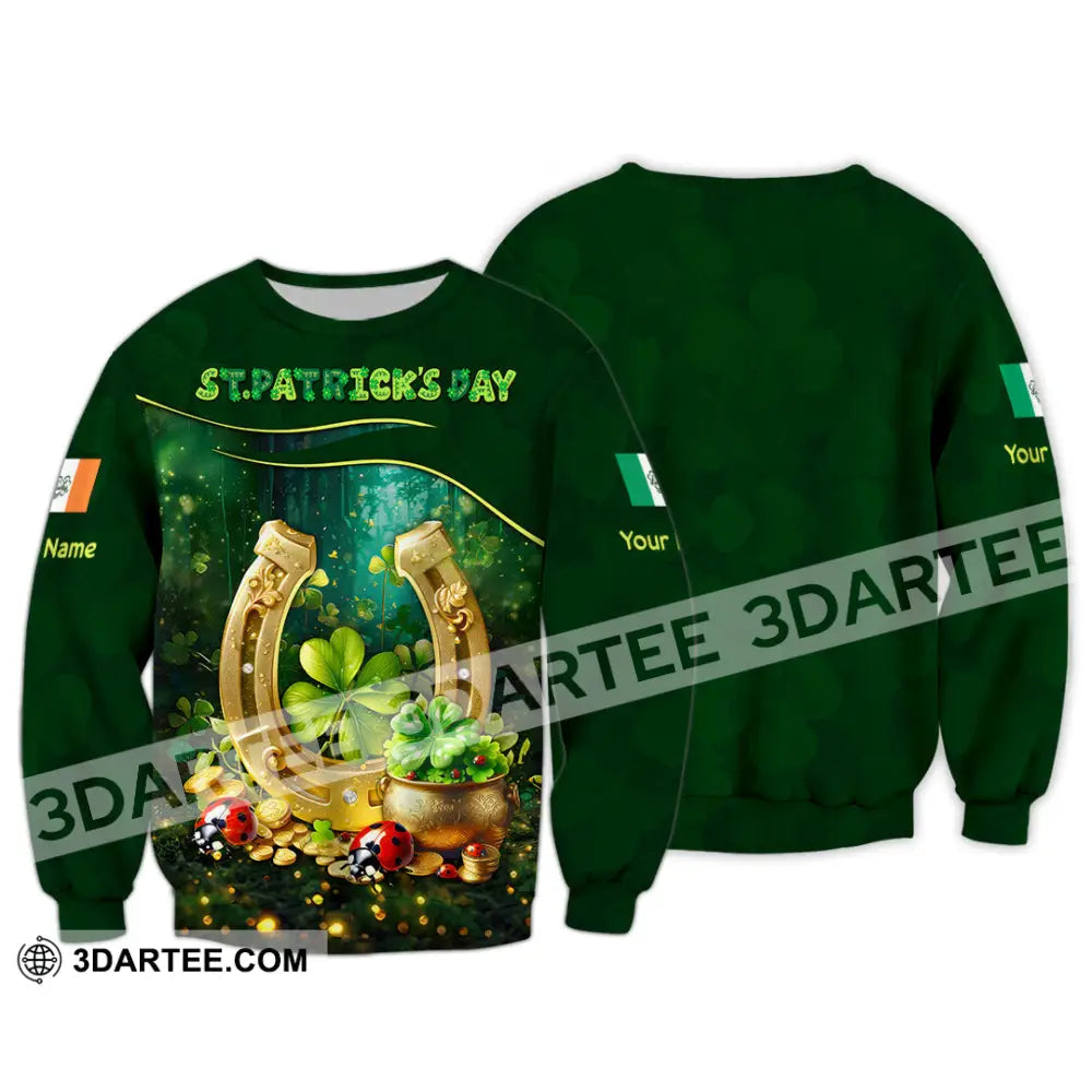 Unisex Shirt - Custom Text St.patrick’s Day Long Sleeve / S T-Shirt