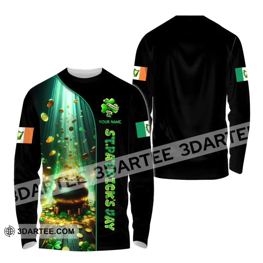 Unisex Shirt - Custom Text St.patrick’s Day Long Sleeve / S T-Shirt