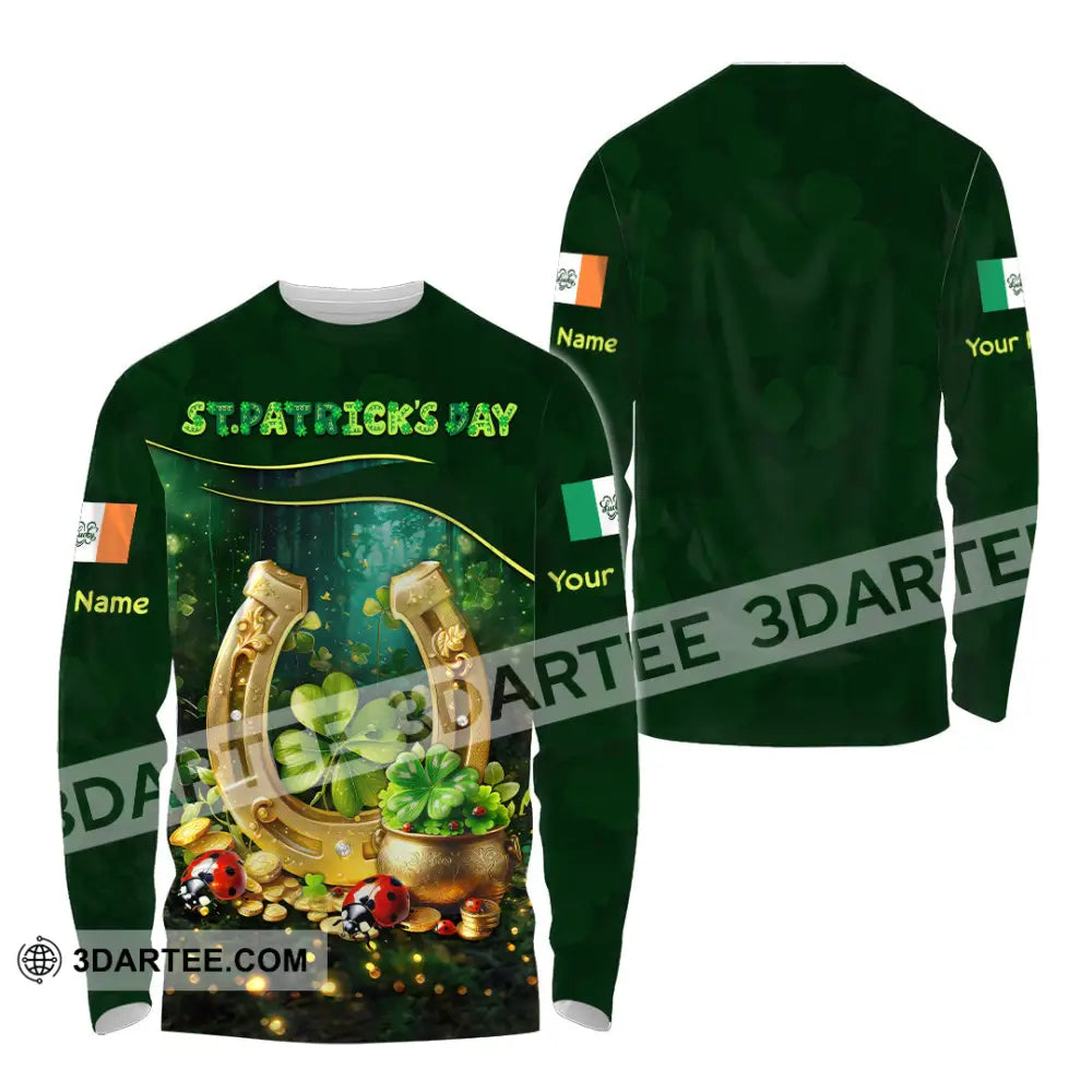 Unisex Shirt - Custom Text St.patrick’s Day Long Sleeve / S T-Shirt