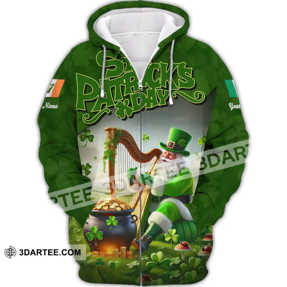 Unisex Shirt - Custom Text St.patrick’s Day Zipper Hoodie / S T-Shirt