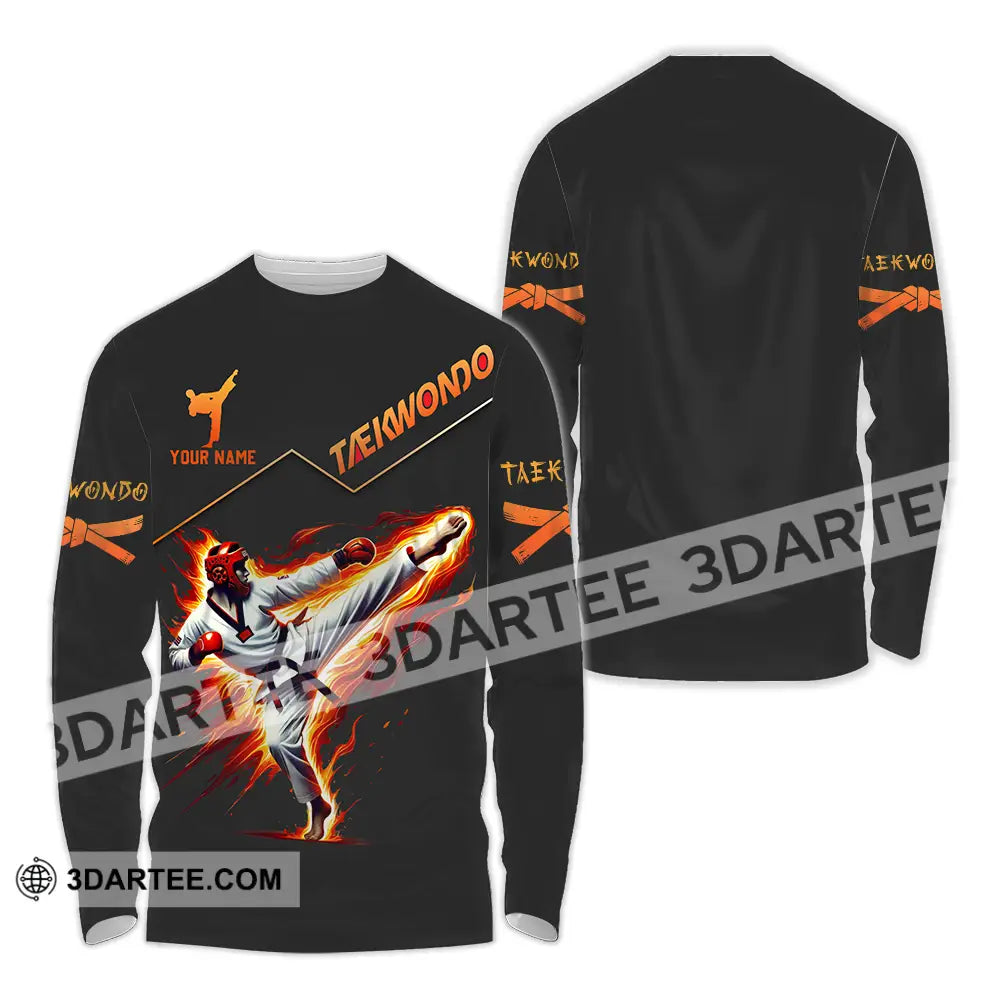 Unisex Shirt - Custom Text Taekwondo Long Sleeve / S T-Shirt