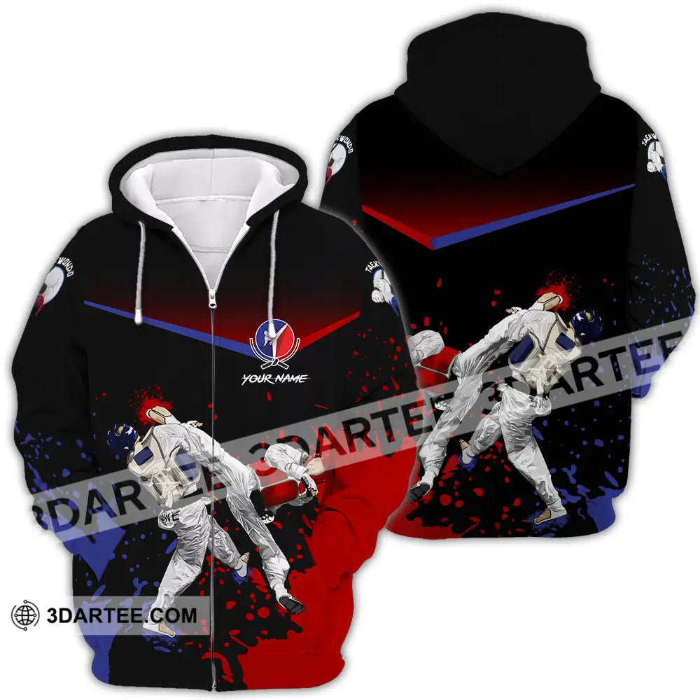 Unisex Shirt - Custom Text Shirt Taekwondo Shirt Zipper Hoodie / S T-shirt