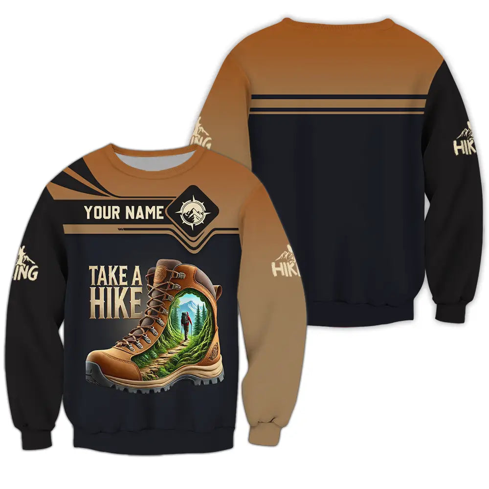 Unisex Shirt - Custom Text Shirt Take A Hike Long Sleeve / S T-shirt