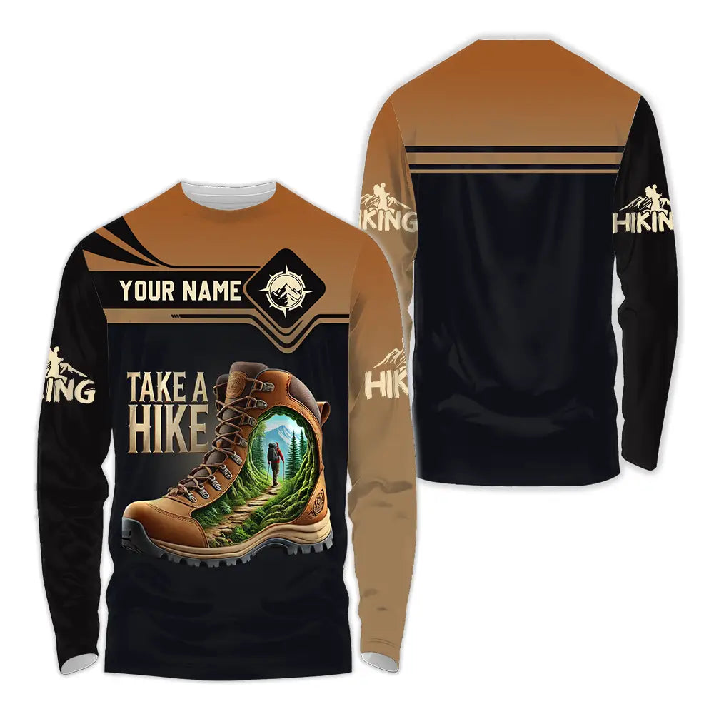 Unisex Shirt - Custom Text Shirt Take A Hike Long Sleeve Shirt / S T-shirt