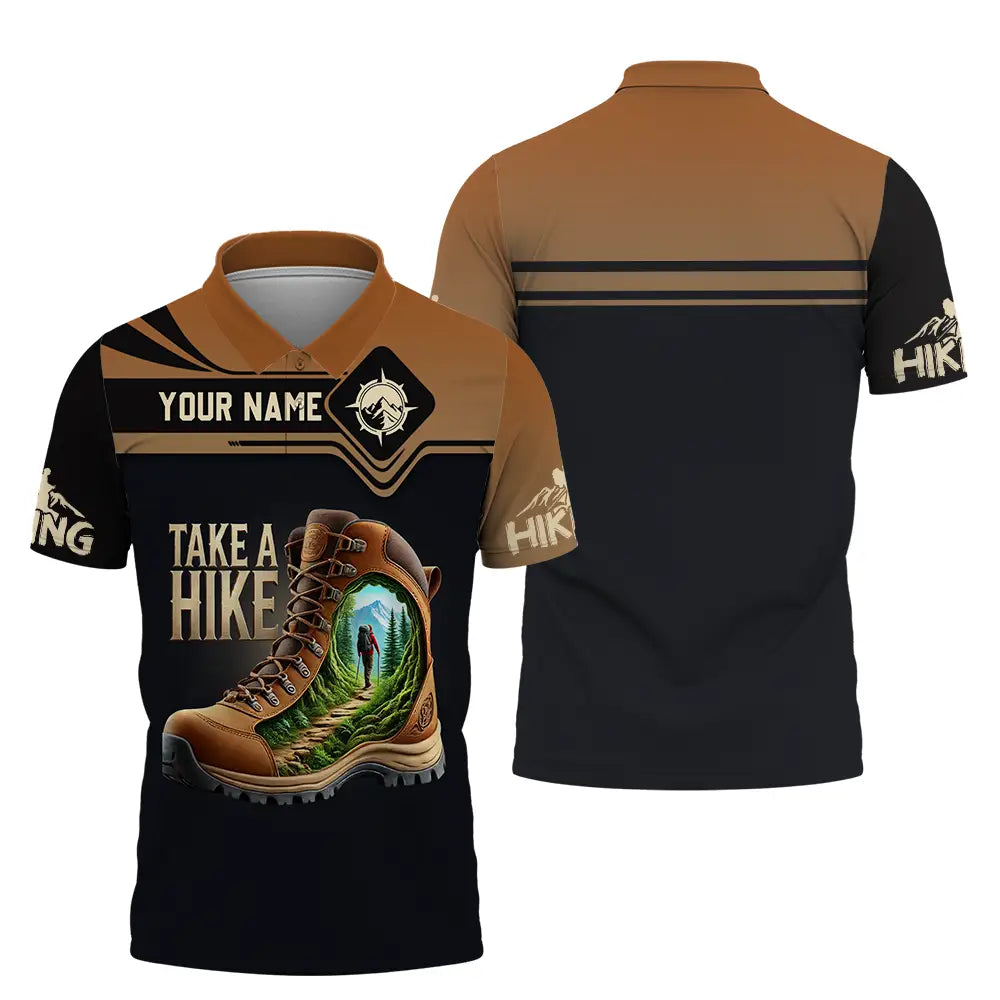 Unisex Shirt - Custom Text Shirt Take A Hike Polo Shirt / S T-shirt