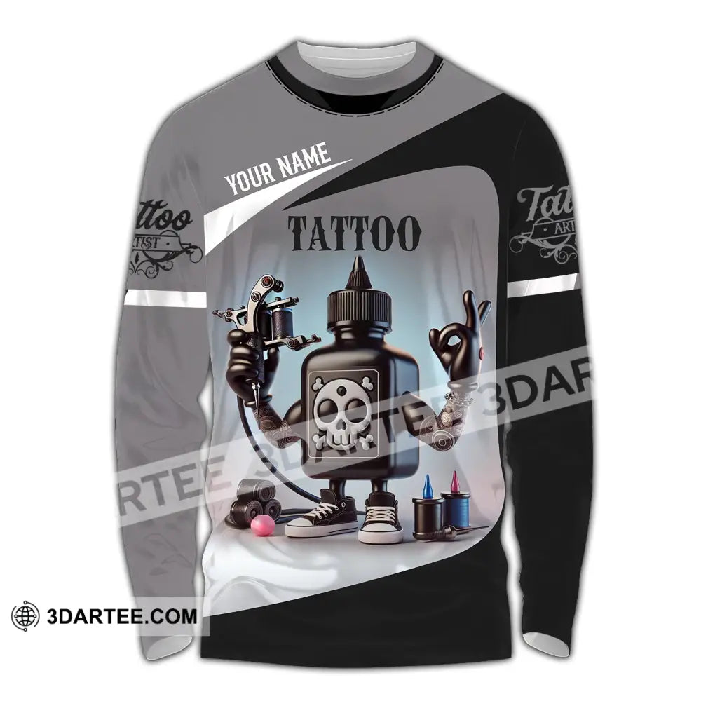 Unisex Shirt - Custom Text Tattoo Long Sleeve / S T-Shirt