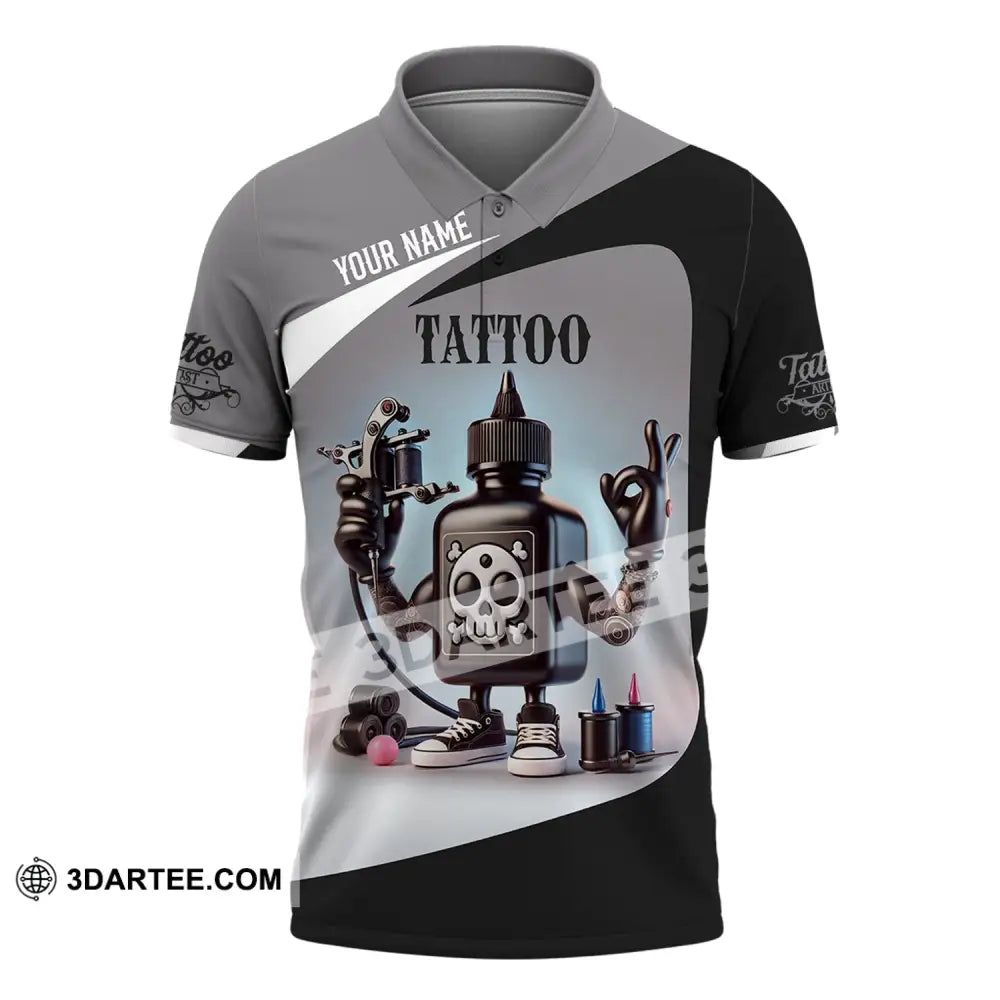 Unisex Shirt - Custom Text Tattoo Polo / S T-Shirt