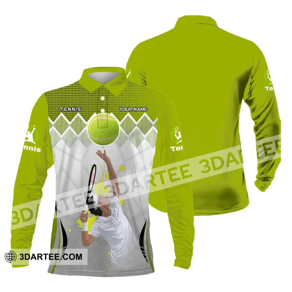 Unisex Shirt - Custom Text Shirt Tennis Long Sleeve Polo / S T-shirt