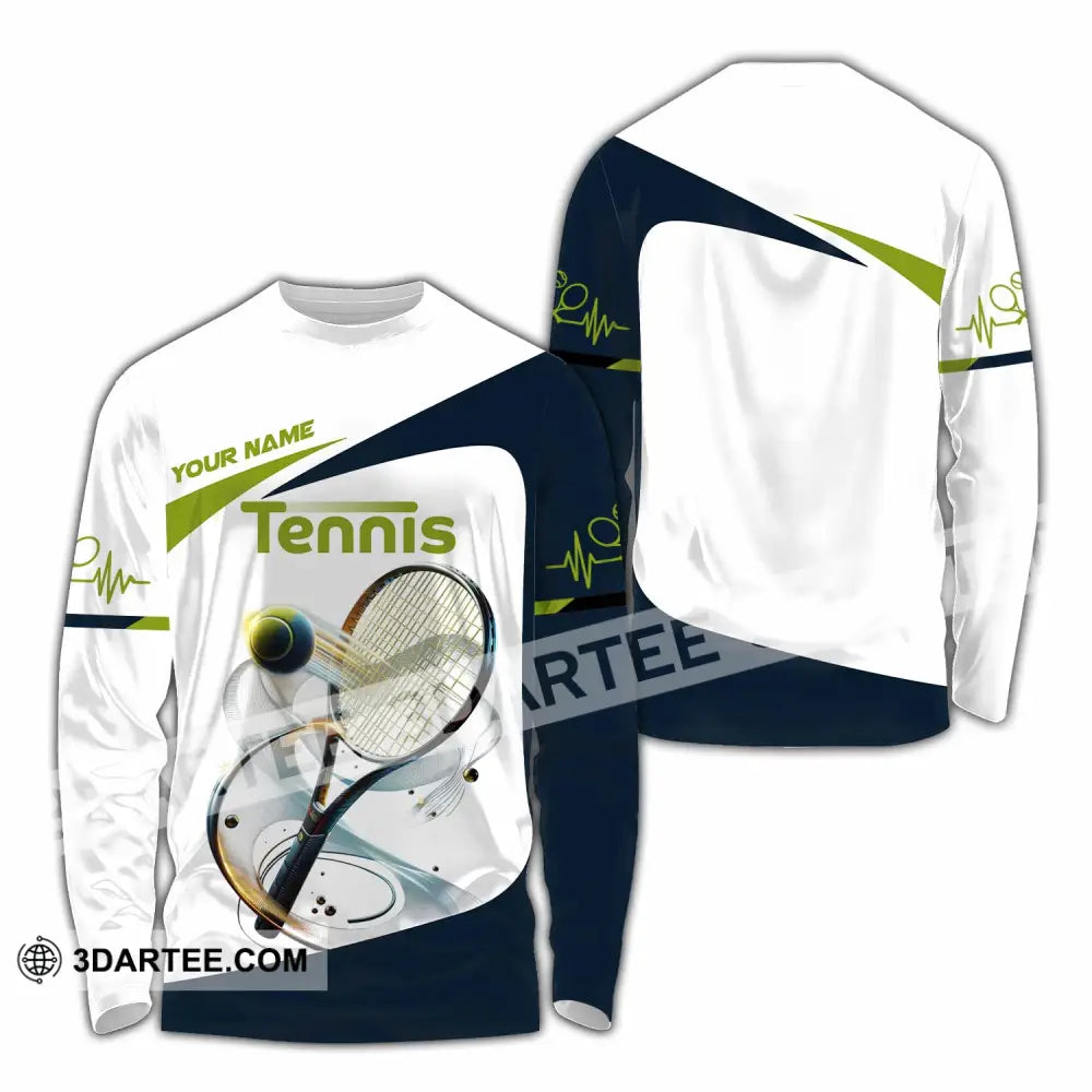 Unisex Shirt - Custom Text Tennis Player Shirt Long Sleeve Shirt / S T-shirt