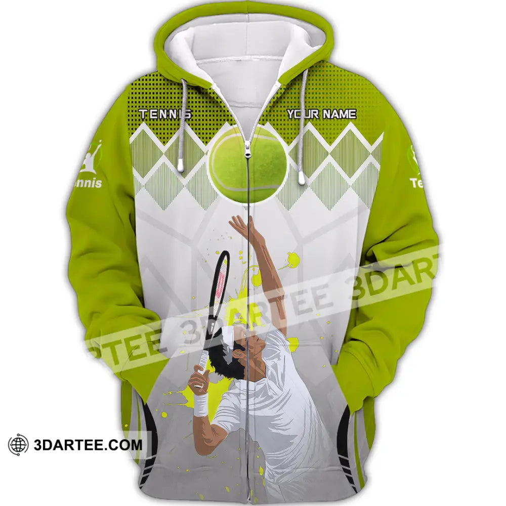 Unisex Shirt - Custom Text Shirt Tennis Zipper Hoodie / S T-shirt