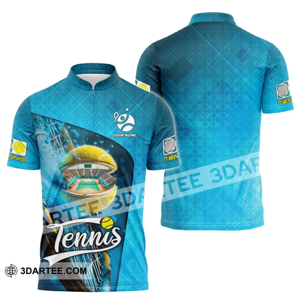 Unisex Shirt - Custom Text Shirt Tennis Shirt Zipper Polo Shirt / S T-shirt