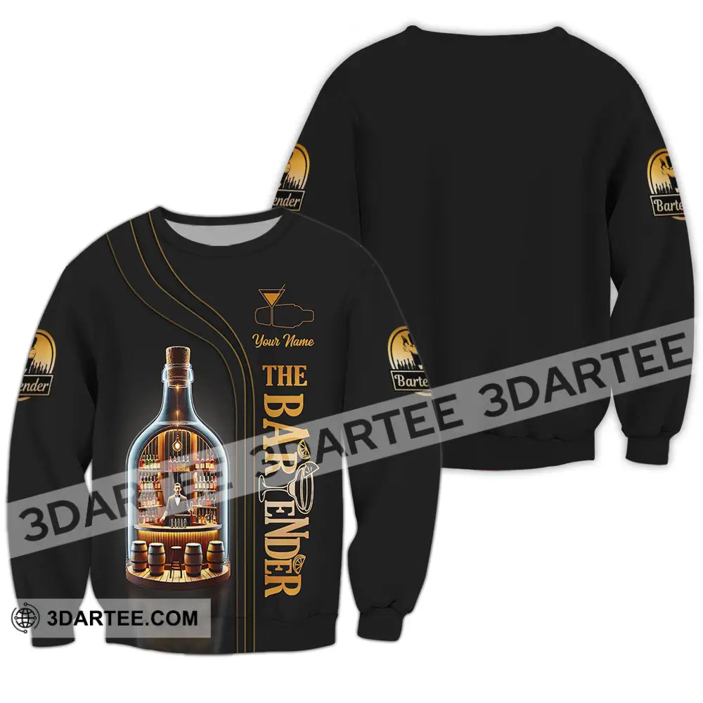 Unisex Shirt - Custom Text The Bartender Long Sleeve / S T-Shirt