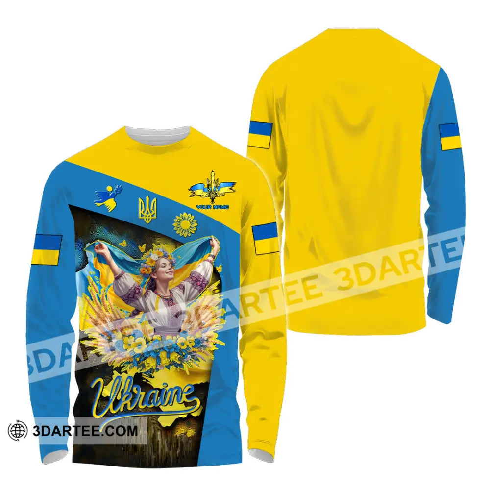 Unisex Shirt - Custom Text Shirt Ukraine Shirt Long Sleeve Shirt / S T-shirt