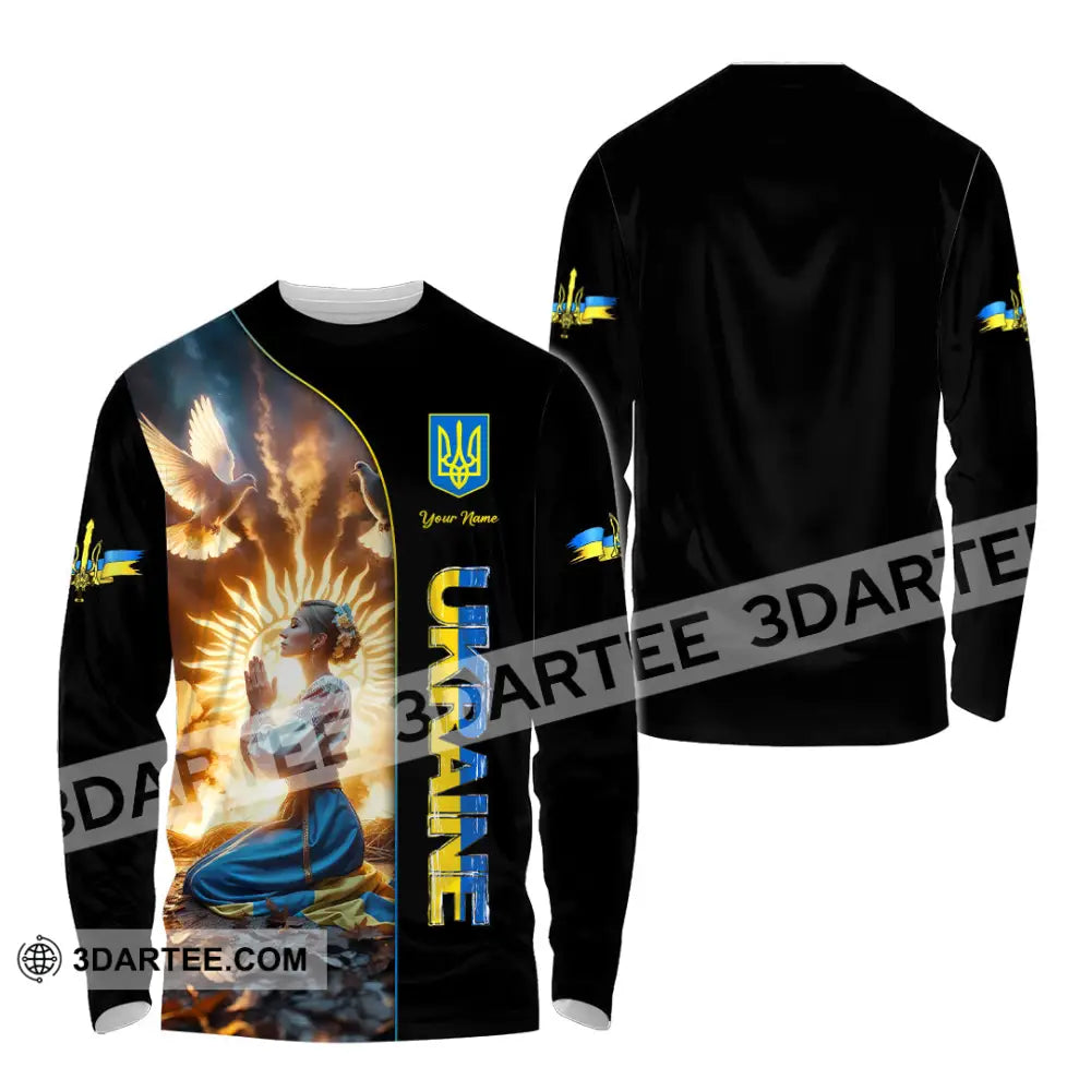 Unisex Shirt - Custom Text Shirt Ukraine Shirt Long Sleeve Shirt / S T-shirt