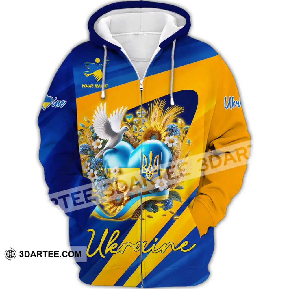 Unisex Shirt - Custom Text Shirt Ukraine Shirt Zipper Hoodie / S T-shirt
