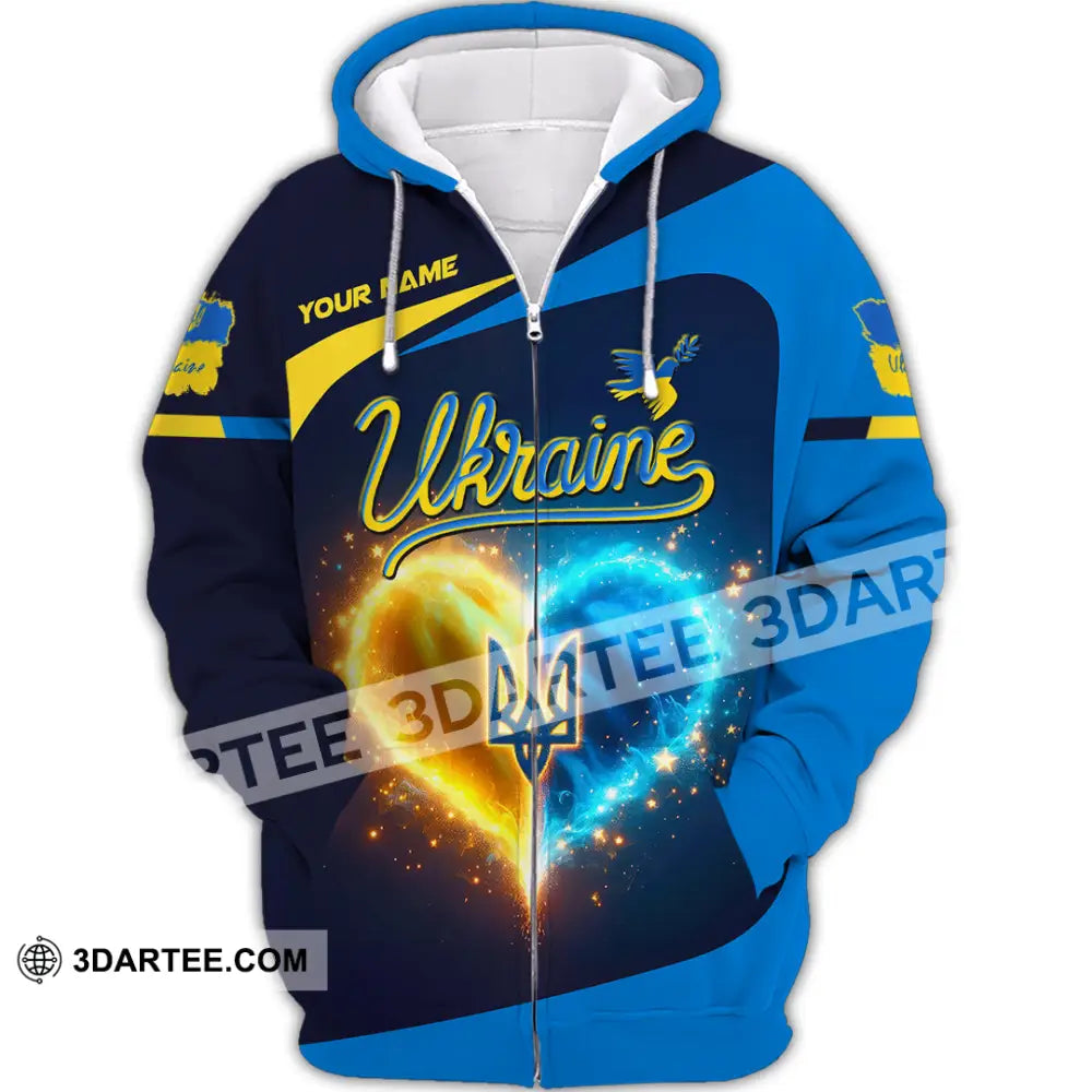 Unisex Shirt - Custom Text Shirt Ukraine Shirt Zipper Hoodie / S T-shirt