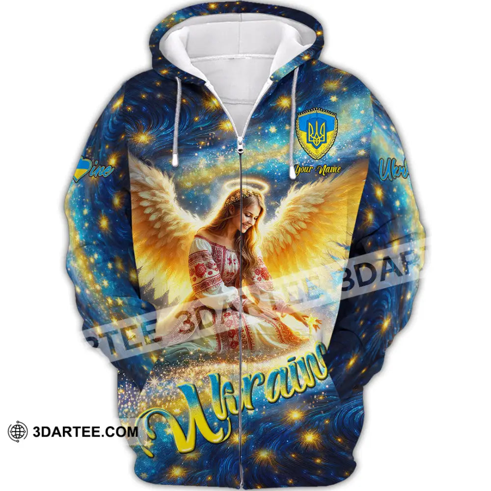 Unisex Shirt - Custom Text Shirt Ukraine Shirt Zipper Hoodie / S T-shirt