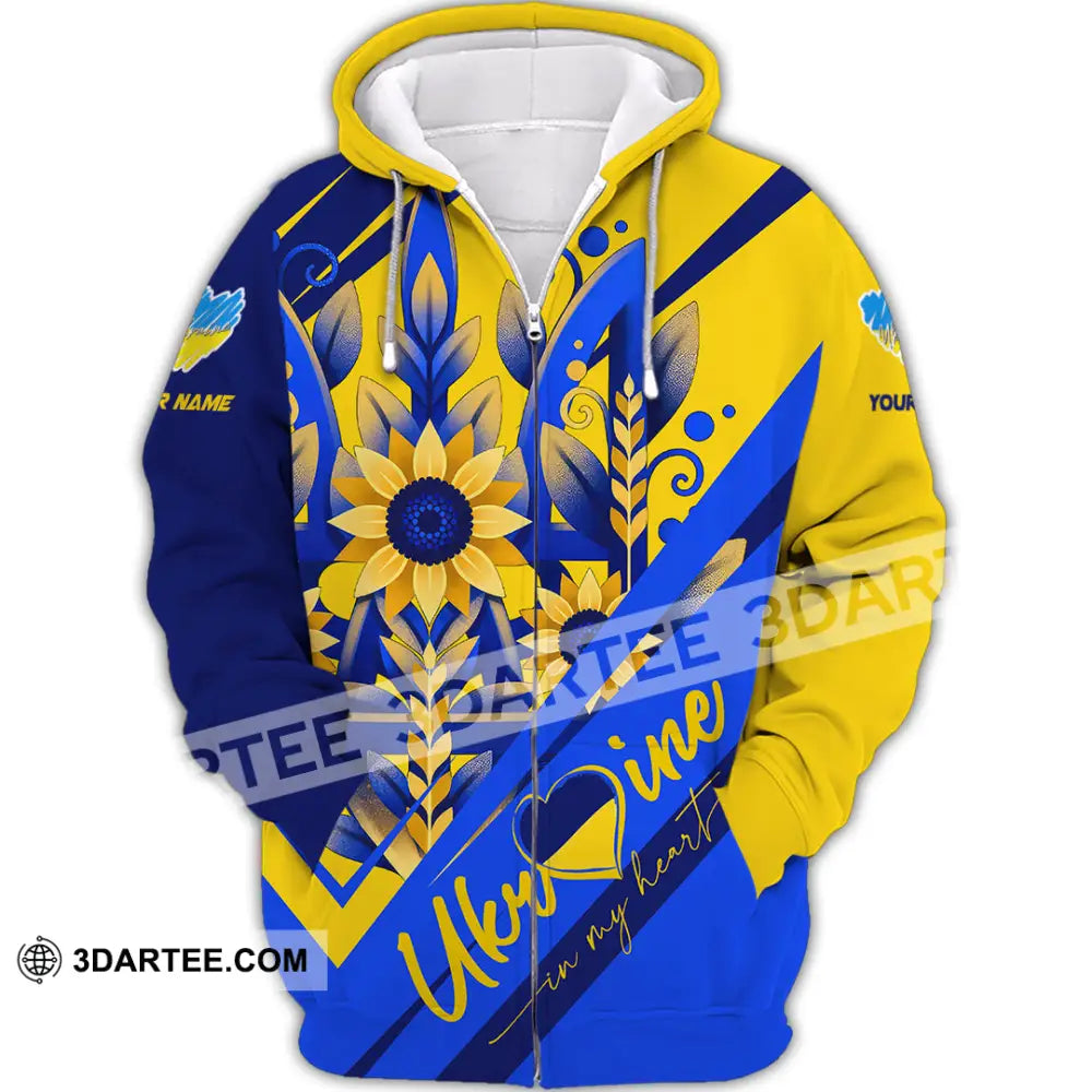 Unisex Shirt - Custom Text Shirt Ukraine Shirt Zipper Hoodie / S T-shirt