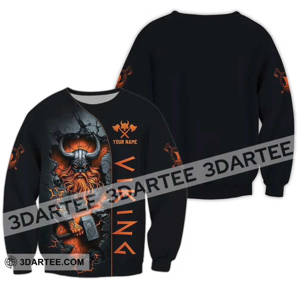 Unisex Shirt - Custom Text Viking Long Sleeve / S T-Shirt