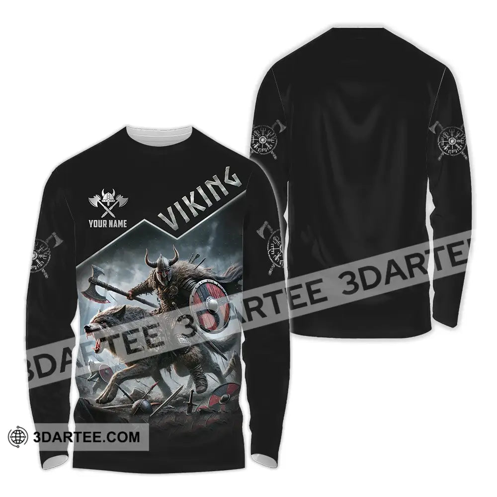 Unisex Shirt - Custom Text Viking Long Sleeve / S T-Shirt