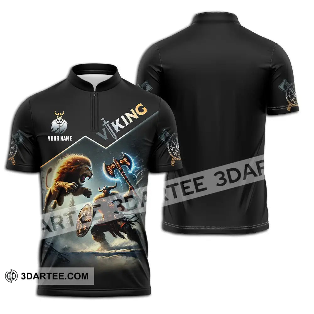 Unisex Shirt - Custom Text Viking Zipper Polo / S T-Shirt