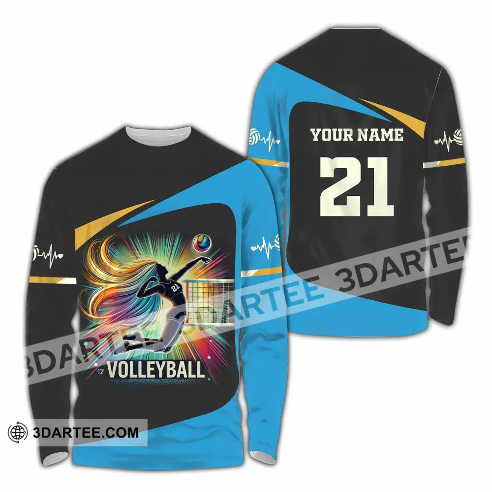 Unisex Shirt - Custom Text Shirt Volleyball Shirt Long Sleeve Shirt / S T-shirt