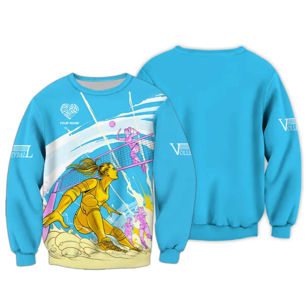 Unisex Shirt - Custom Text Shirt Volleyball Long Sleeve / S T-shirt