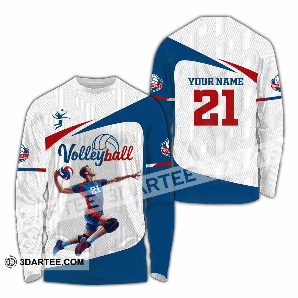 Unisex Shirt - Custom Text Shirt Volleyball Shirt Long Sleeve Shirt / S T-shirt