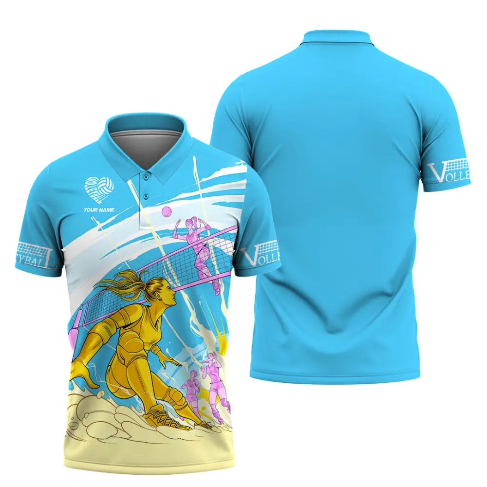 Unisex Shirt - Custom Text Shirt Volleyball Polo Shirt / S T-shirt
