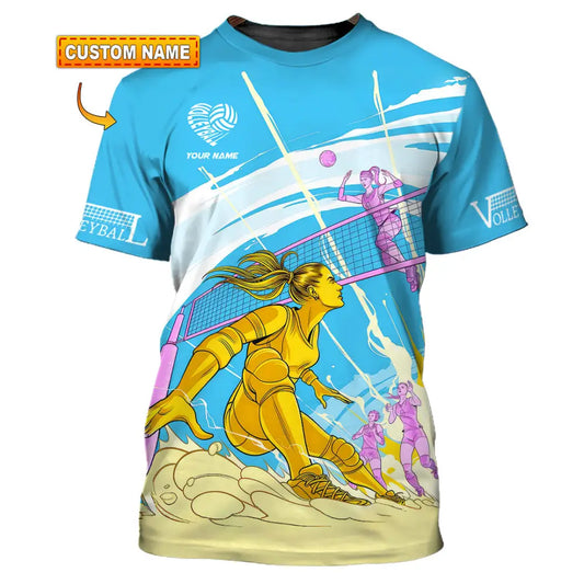 Unisex Shirt - Custom Text Shirt Volleyball T-shirt