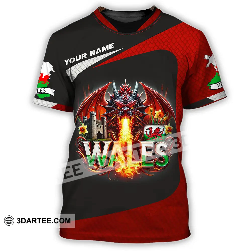 Unisex Shirt - Custom Text Wales T-Shirt / S T-Shirt