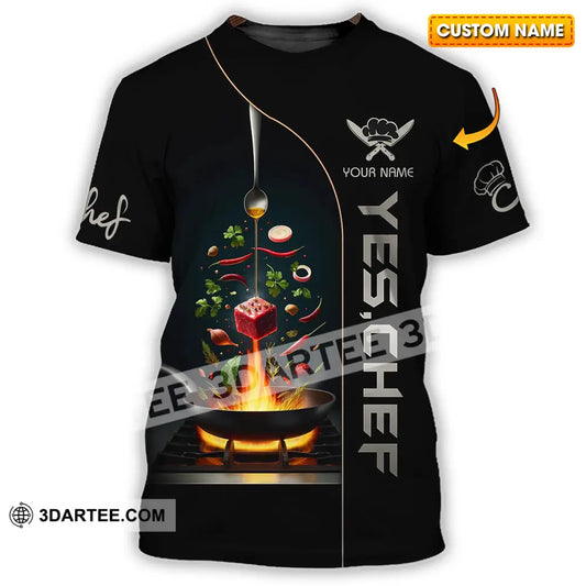 Unisex Shirt - Custom Text Shirt Yes Chef Shirt T-shirt