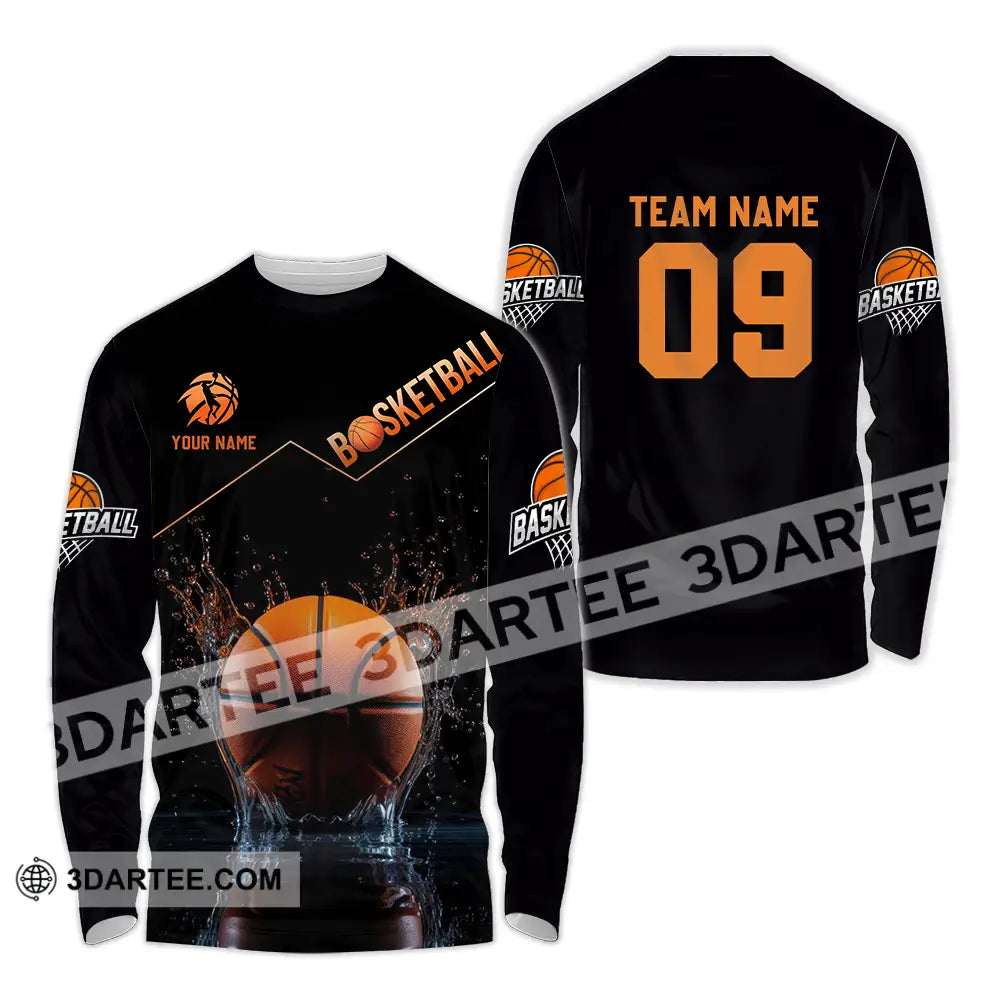 Unisex Shirt - Custom Texts Basketball Long Sleeve / S T-Shirt