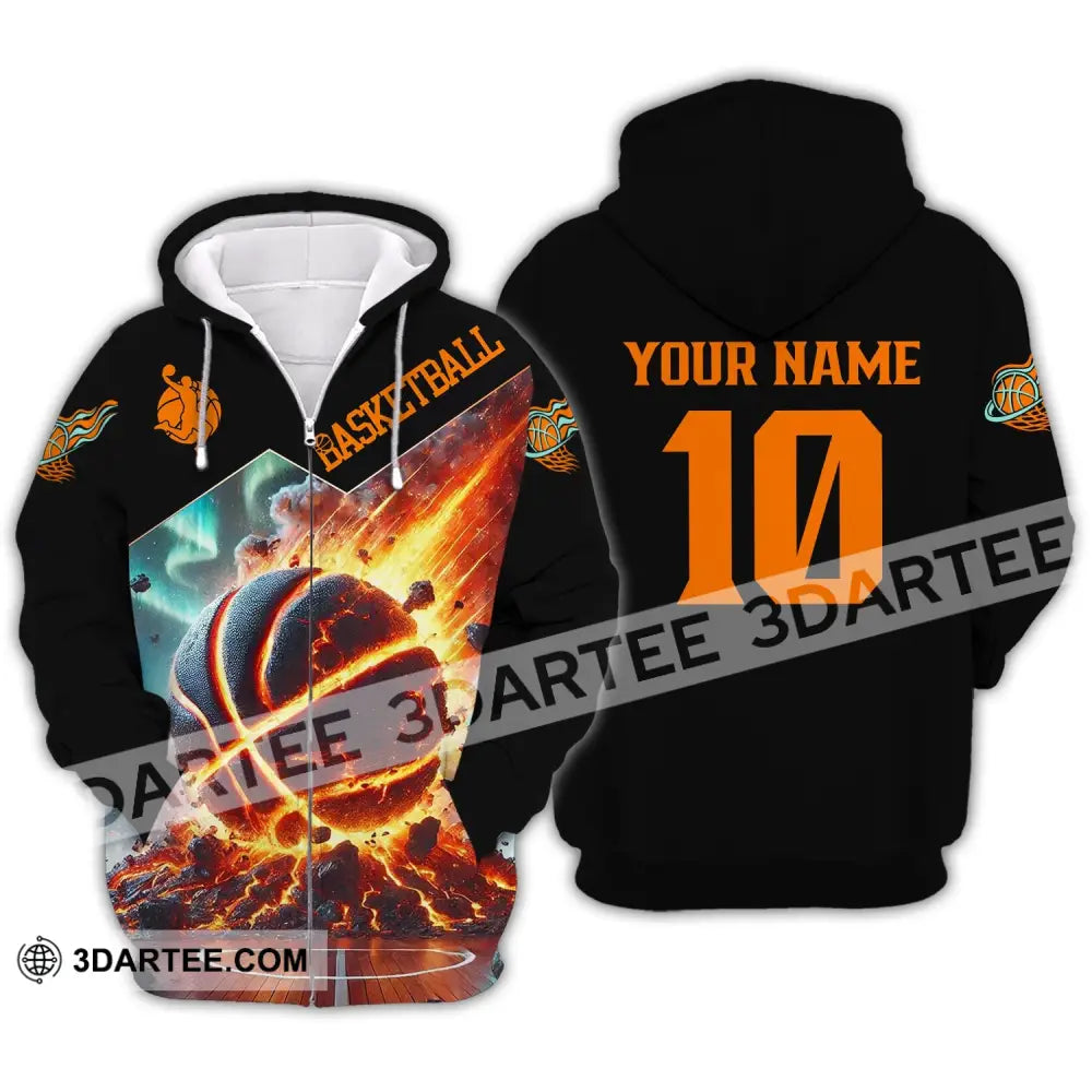 Unisex Shirt - Custom Texts Basketball Zipper Hoodie / S T-Shirt