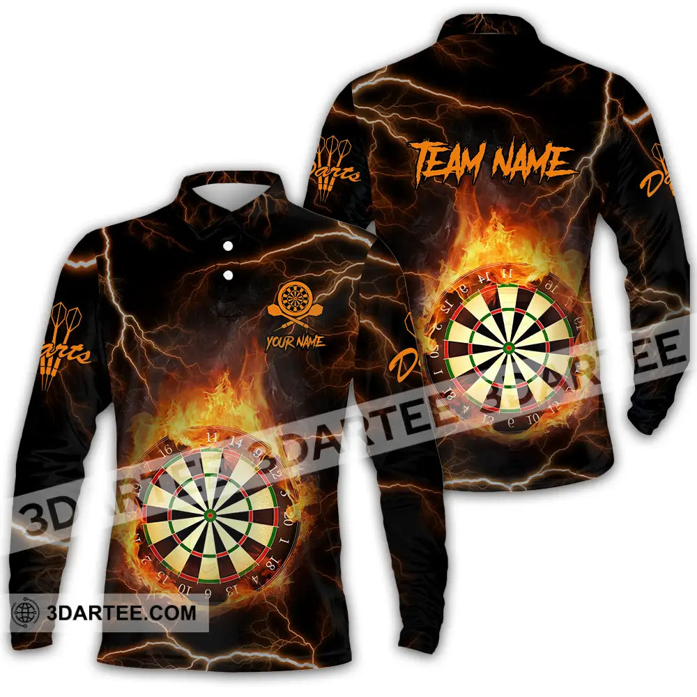 Unisex Shirt - Custom Texts Fire Darts Sport Long Sleeve Polo / S T-Shirt