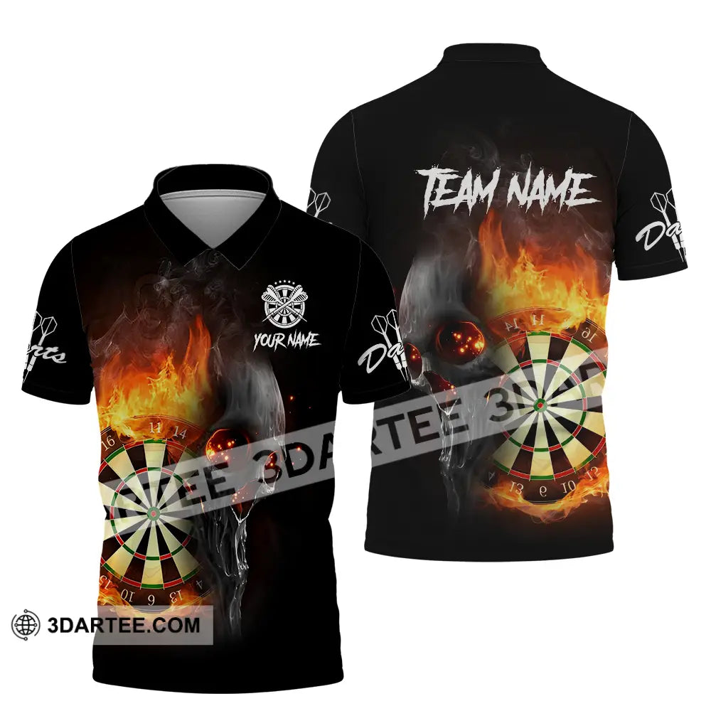 Unisex Shirt - Custom Texts Fire Lion Darts Sport For Player Polo / S T-Shirt