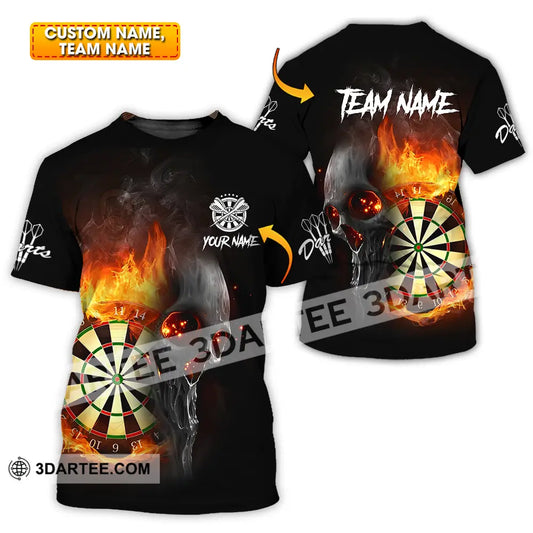 Unisex Shirt - Custom Texts Fire Lion Darts Sport For Player T-Shirt