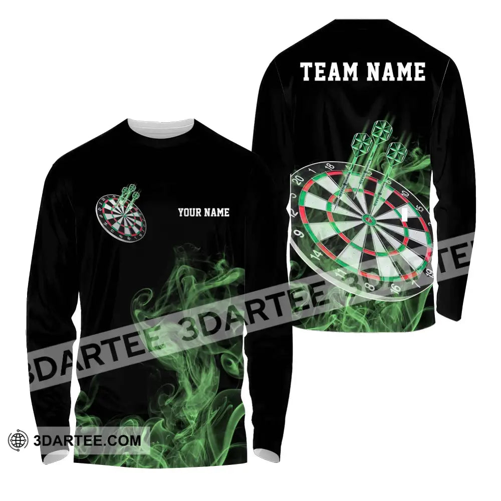 Unisex Shirt - Custom Texts Green Darts Player Sport Long Sleeve / S T-Shirt