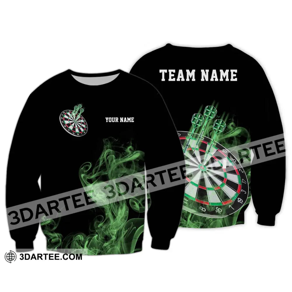 Unisex Shirt - Custom Texts Green Darts Player Sport Long Sleeve / S T-Shirt