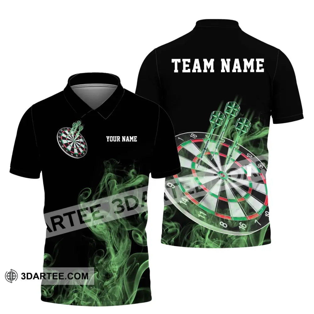 Unisex Shirt - Custom Texts Green Darts Player Sport Polo / S T-Shirt