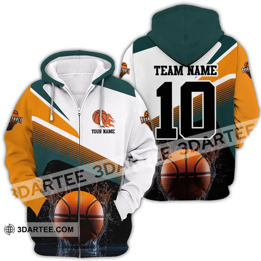 Unisex Shirt - Custom Texts Sport Basketball Zipper Hoodie / S T-Shirt