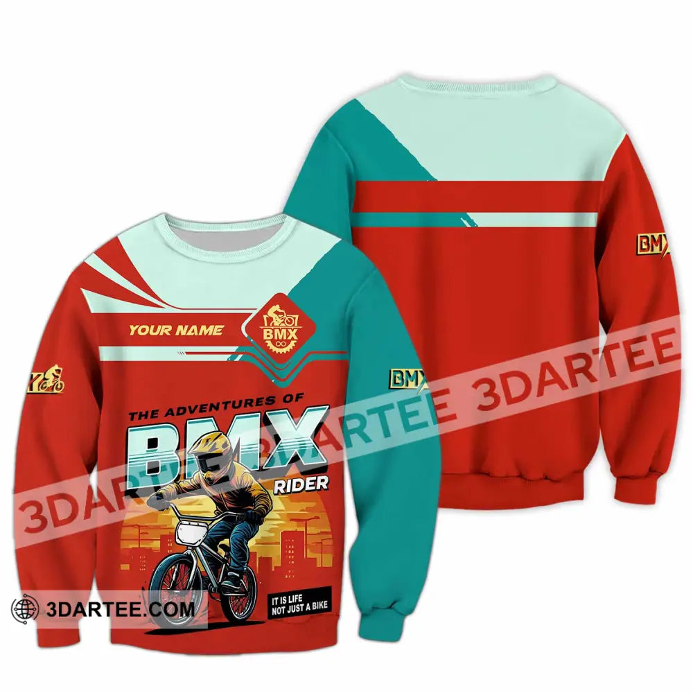 Unisex Shirt - Custom The Adventures Of BMX Rider Shirt Long Sleeve / S T-shirt