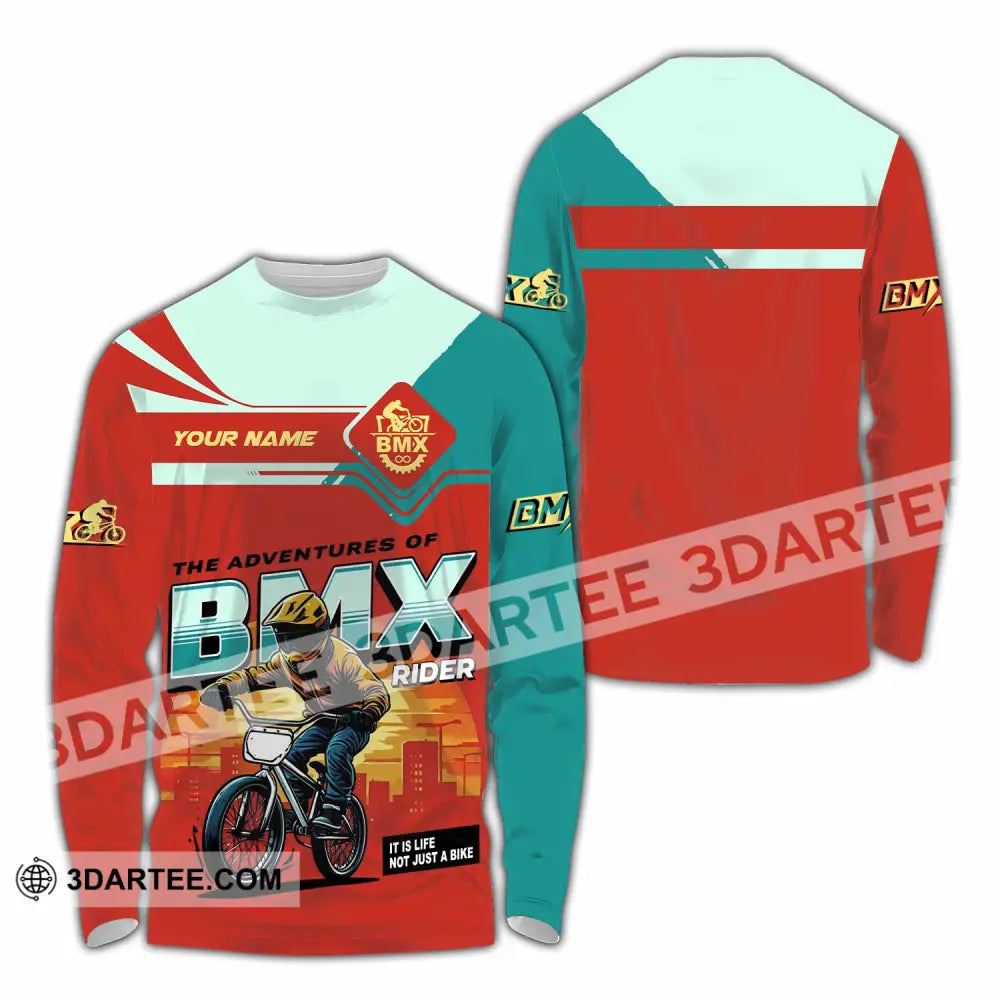 Unisex Shirt - Custom The Adventures Of BMX Rider Shirt Long Sleeve Shirt / S T-shirt