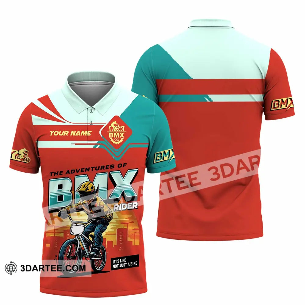 Unisex Shirt - Custom The Adventures Of BMX Rider Shirt Polo Shirt / S T-shirt